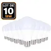 EUROPALAMP 10 Ampoules led E27 15W Blanc Chaud 3000K Haute Luminosité - Blanc chaud 2700K