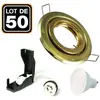 50 Spots encastrable orientable dorée avec GU10 led de 5W eqv.