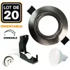 Europalamp - 20 Spots encastrable orientable Alu Brossé avec GU10 6W Dimmable