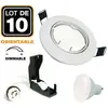 EUROPALAMP 10 Spots encastrable orientable blanc avec GU10 6W Dimmable Blanc Chaud 3000K