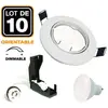EUROPALAMP 10 Spots encastrable orientable blanc avec GU10 6W Dimmable Blanc Froid 6000K