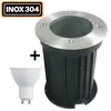 EUROPALAMP Spot Encastrable de Sol Rond Inox 304 Exterieur IP65 + Ampo...