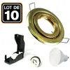 10 Spots encastrable orientable dorée avec GU10 led de 7W eqv.