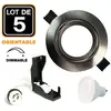 Europalamp - 5 Spots encastrable orientable Alu Brossé avec GU10 6W Dimmable