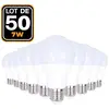50 Ampoules led E27 7W 3000K Blanc Chaud Haute Luminosité