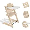 STOKKE - Chaise haute Tripp Trapp + Baby Set Naturel + Plateau Blanc