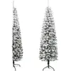 Demi sapin de Noël artificiel mince avec neige floquée 150 cm Mothines...