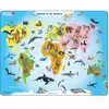 Larsen A34 Animaux du Monde, édition Néerlandais, Puzzle Cadre avec de 28 pièces