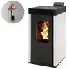 Interstoves Pack Poêle à granules MARINA 6 Etanche Kit Conduit Vertical 80/125 Blanc