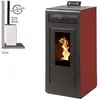 INTERSTOVES Poêle à granules MARINA 13 Etanche sortie dessus + Conduit 80/125 - Bordeaux