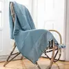 Febronie Plaid coton bleu pétrole 160x250