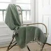 Febronie Plaid coton vert kaki 130x170
