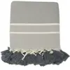 Febronie Plaid coton gris moyen 160x250