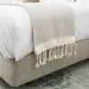 Febronie Plaid coton taupe clair / écru 130x170