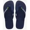 Tongs En Caoutchouc Bleu Marine Avec Logo Havaianas Brasil EU 47-48
