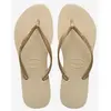 Havaianas Tongs Slim pour Femme., Gris Sable/Or Clair, 43/44 EU