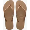Havaianas Slim Logo Metallic, Tongs Femme - Rose (3581 Rose Gold), 39-40 BR