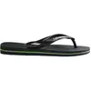 Havaianas Tongs Logo Brésil Homme - Black, Black 39/40