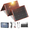 200W Kit Panneau solaire pliable portable monocristallin avec 2 ports ...