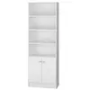 Bibliothèque 2 Portes Blanche 5 Niches L 61.5 H 182.5 P 30.5 cm - L 61...