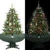 Sapin de Noël à neige avec pied parapluie Vert 140 cm