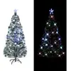Sapin de Noël avec éclairage et support 150 cm fibre de verre