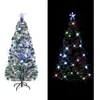Arbre de Noël avec éclairage et support 210 cm fibre de verre