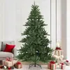 Arbre de Noël artificiel pliable Vert 210 cm PVC, acier
