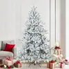 Sapin de Noël artificiel moderne pliant neige floquée blanc
