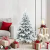 Sapin de Noël artificiel moderne pliant neige floquée blanc