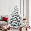 Sapin de Noël artificiel moderne pliant neige floquée blanc