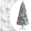 Arbre de Noël artificiel avec éclairage blanc 150cm fibre de verre