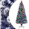 Arbre de Noël artificiel avec éclairage 150 cm fibre de verre