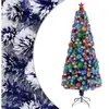 Arbre de Noël artificiel avec éclairage 180 cm fibre de verre