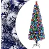 Arbre de Noël artificiel avec éclairage 210 cm fibre de verre