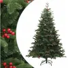 Arbre de Noël artificiel pliable avec cônes et baies 210 cm