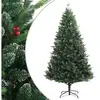 Arbre de Noël artificiel pliable avec baies rouges 150 cm