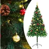 Arbre de Noël artificiel avec éclairage & boules Vert 180 cm