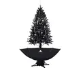 Sapin de Noël à neige avec pied parapluie Noir 190 cm PVC
