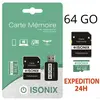 ZISONIX Carte Micro-SD 64 Go classe 10 au Formate SDXC/SDHC 4K smartph...
