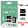 ZISONIX Carte Micro-SD 256 Go classe 10 4K SDXC smartphone tablette ca...