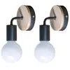 2PCS Applique Murale Vintage E27 Lampe Murale Rétro Applique Murale En...