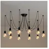 STOEX Plafonnier Vintage Antique E27 Lustre Rétro Suspension Luminaire D'Intérieur 10 Têtes Noire