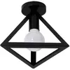 Plafonnier Triangulaire En Métal Lampe De Plafond Moderne E27, Noir Pour Loft, Café, Bar, Restaurant