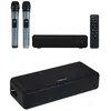 FONESTAR Microphones sans fil UHF X 2 + Barre de son portable 30W party karaoké avec effet d'écho et 2 microphones sans fil UHF