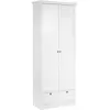 But Armoire à chaussures 2 portes 1 tiroir 80x39x200 cm blanc - LANDZY