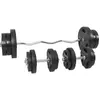 GORILLA SPORTS Set d'haltères 68 Kg (disques plastique à poignées + barre Curl)