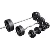 GORILLA SPORTS Set d'haltères 97,5 Kg (disques plastique à poignées + barres)