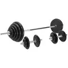 GORILLA SPORTS Set d'haltères de 97,5 KG (avec disques fonte à revêtement caoutchouc)