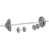 GORILLA SPORTS Set d'haltères avec disques à poignées + barre longue 97,5 Kg